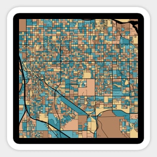 Tucson Map Pattern in Mid Century Pastel Sticker